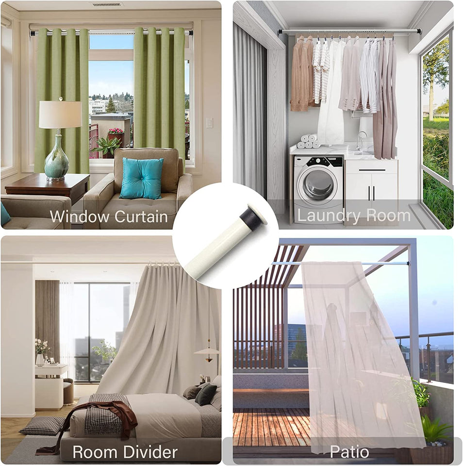 Tension Shower Curtain Rod, Short Small No Drilling Adjustable Window Curtain Rod for Bathroom, Indoor Decor