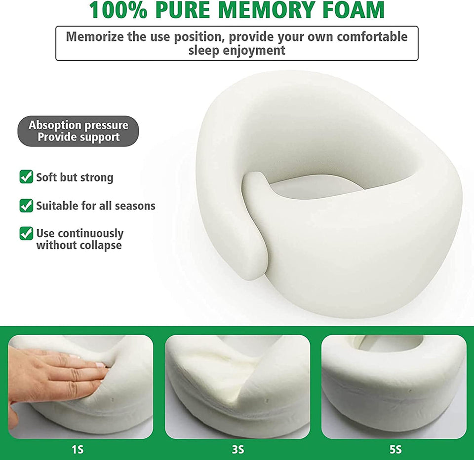 Neck Pillow for Travel - Memory Foam, Comfortable & Breathable Soft U Shaped Pillows Neck & Head Support Relieve Fatigue, Portable Pillows for Airplane, Cars, Office,Roll Pillow with Washable Cover