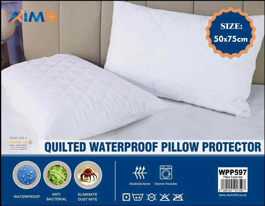 30Cm Deep 100% Waterproof & Moisture Quilted Mattress Protector DOUBLE Fitted Cover Microfiber Quilted Topper Fitted Sheet, anti Allergy and Breathable Elasticated Skirts