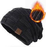 Winter Beanie Hat Men Warm Knit Long Slouch Skull Cap Thermal with Soft Fleece Lining