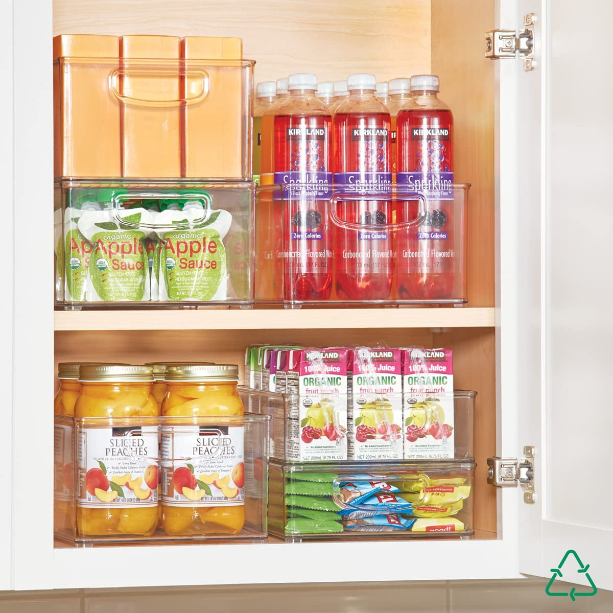 Cabinet/Kitchen Binz Kitchen Storage Container, Large Plastic Storage Boxes for the Fridge, Freezer or Pantry, Clear 10" X 8" X 5"