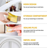 Lazy Susan Organizer, 9.4 Inch Turntable Cabinet Organizer Rotating Spice Rack Kitchen Storage Cosmetic Makeup Organizers for Cabinet Kitchen Pantry Refrigerator Countertop Organization-White
