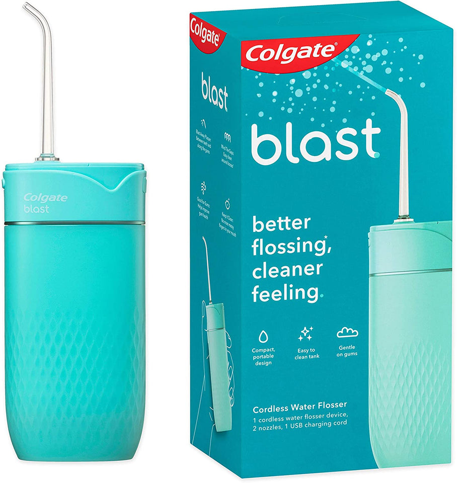 Blast Water Flosser, Cordless, Waterproof, Rechargeable (AU Charging Plug), Home and Travel Friendly, Teal, Gentle on Gums, 3 Pressure Modes, Easy to Clean Tank