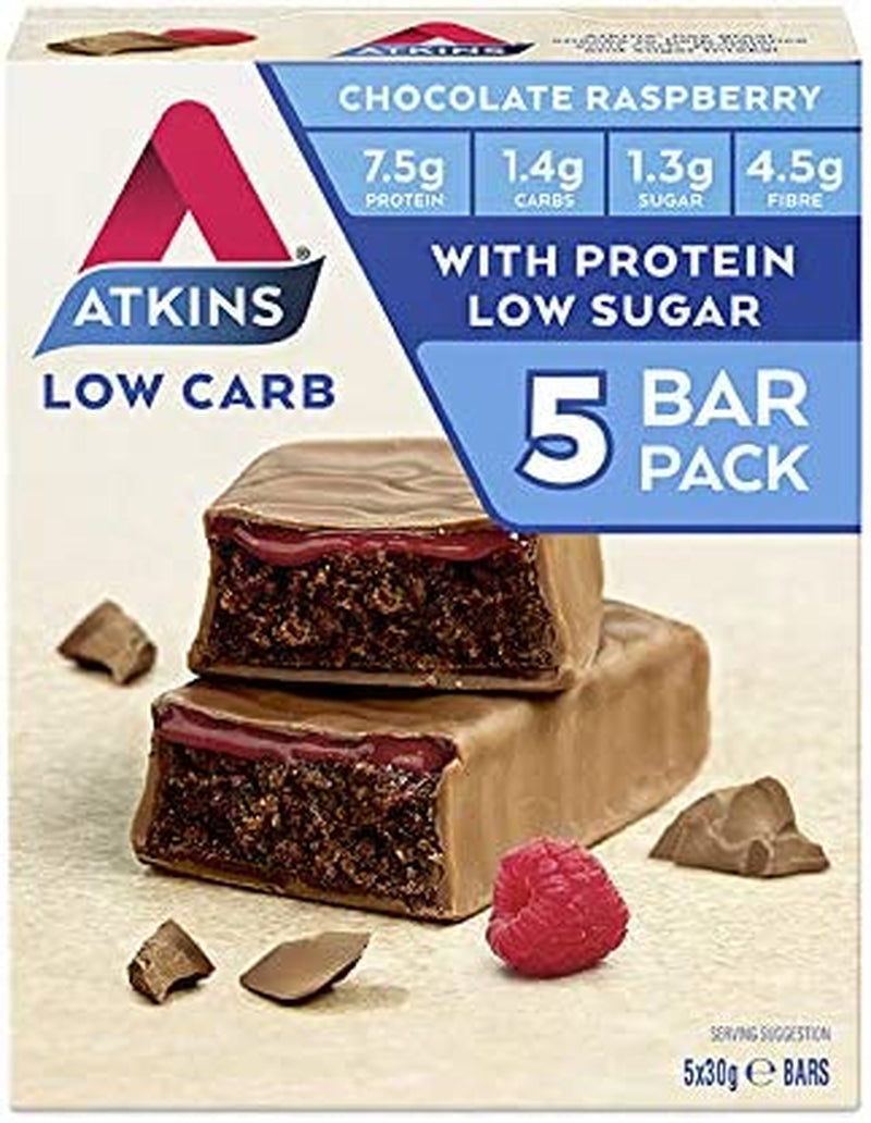 Chocolate Raspberry Bars | Keto Friendly Bars | 5 X 30G Low Carb Chocolate Bars | Low Carb, Low Sugar, High Protein, High Fibre | 5 Bar Pack