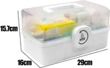 3 Layer Medicine Organizer Box First Aid Health Emergency Storage Box Large Capacity Medicine Storage Bins with Lid (White)