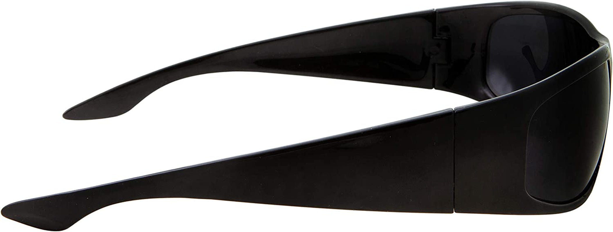 Super Dark Lens Black Sunglasses | Biker Style Rider | Wrap around Frame