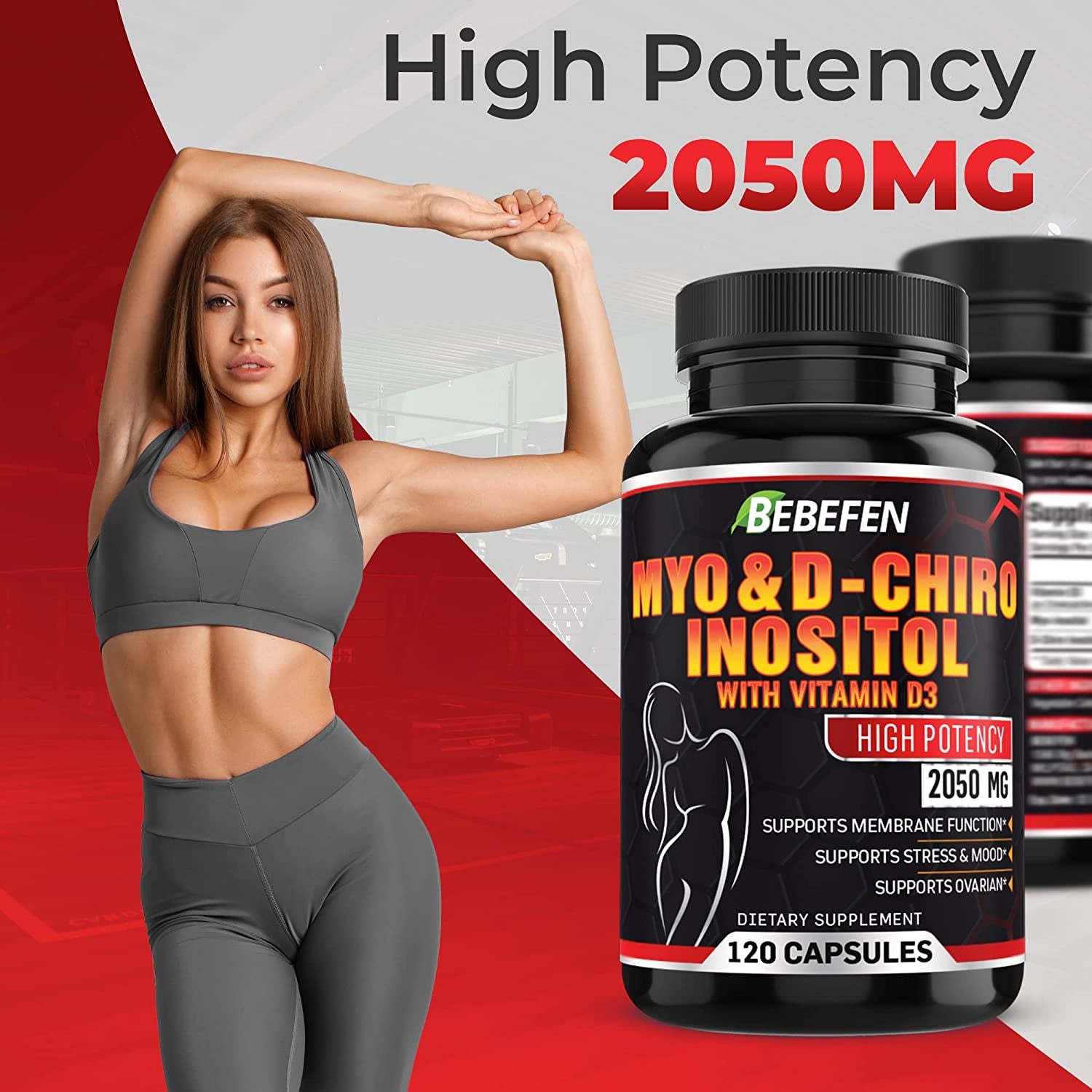 𝐌𝐲𝐨-𝐈𝐧𝐨𝐬𝐢𝐭𝐨𝐥 & 𝐃-𝐂𝐡𝐢𝐫𝐨 Inositol Blend Capsule | Most Beneficial 𝟒𝟎:𝟏 Ratio | Hormone Balance & Healthy Ovarian Support for Women | Vitamin 𝐃𝟑 | 𝟏𝟐𝟎 Inositol Supplement Caps