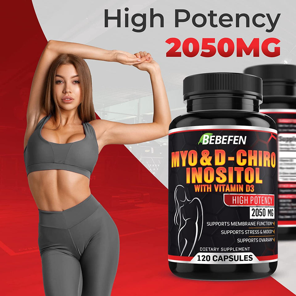 𝐌𝐲𝐨-𝐈𝐧𝐨𝐬𝐢𝐭𝐨𝐥 & 𝐃-𝐂𝐡𝐢𝐫𝐨 Inositol Blend Capsule | Most Beneficial 𝟒𝟎:𝟏 Ratio | Hormone Balance & Healthy Ovarian Support for Women | Vitamin 𝐃𝟑 | 𝟏𝟐𝟎 Inositol Supplement Caps