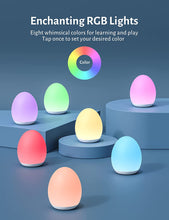 Load image into Gallery viewer, Night Light for Kids, Baby Night Light with 8 Color Changing Mode &amp; Dimming Function, Rechargeable Egg Night Light with 1 Hour Timer&amp;Touch Control, up to 100H
