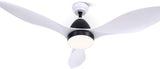 48'' Ceiling Fan Light Remote Control DC Motor White 3 Blades 1300Mm
