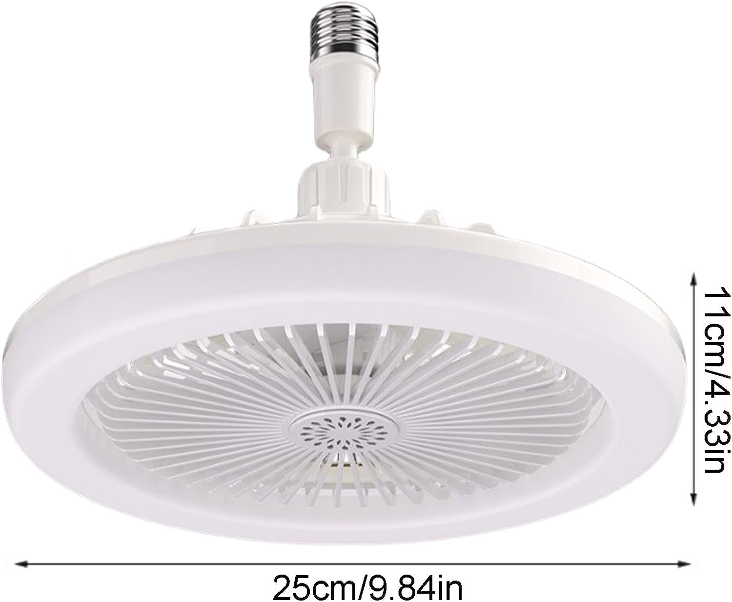 Ceiling Fans with Lights, E27 LED Lighting Outdoor Ceiling Fan, Low Profile Ceiling Fan with Lights and Aromatherapy Tablets, Small Enclosed Ceiling Fan for Kids Room, Kitchen, Bedroom (White)