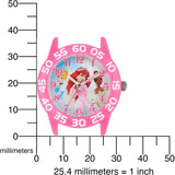 Dsiney Princess Kids' Plastic Time Teacher Analog Quartz Nylon Strap Watch, Pink
