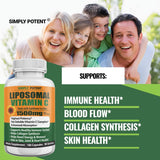 Liposomal Vitamin C 1500Mg, 180 Vit C Capsules, Stronger Supplement than Liposomal Vitamin C 1000Mg or Vitamin C 500Mg, High Dose Ascorbic Acid Vitamin C Antioxidant for Collagen Immune Support Heart