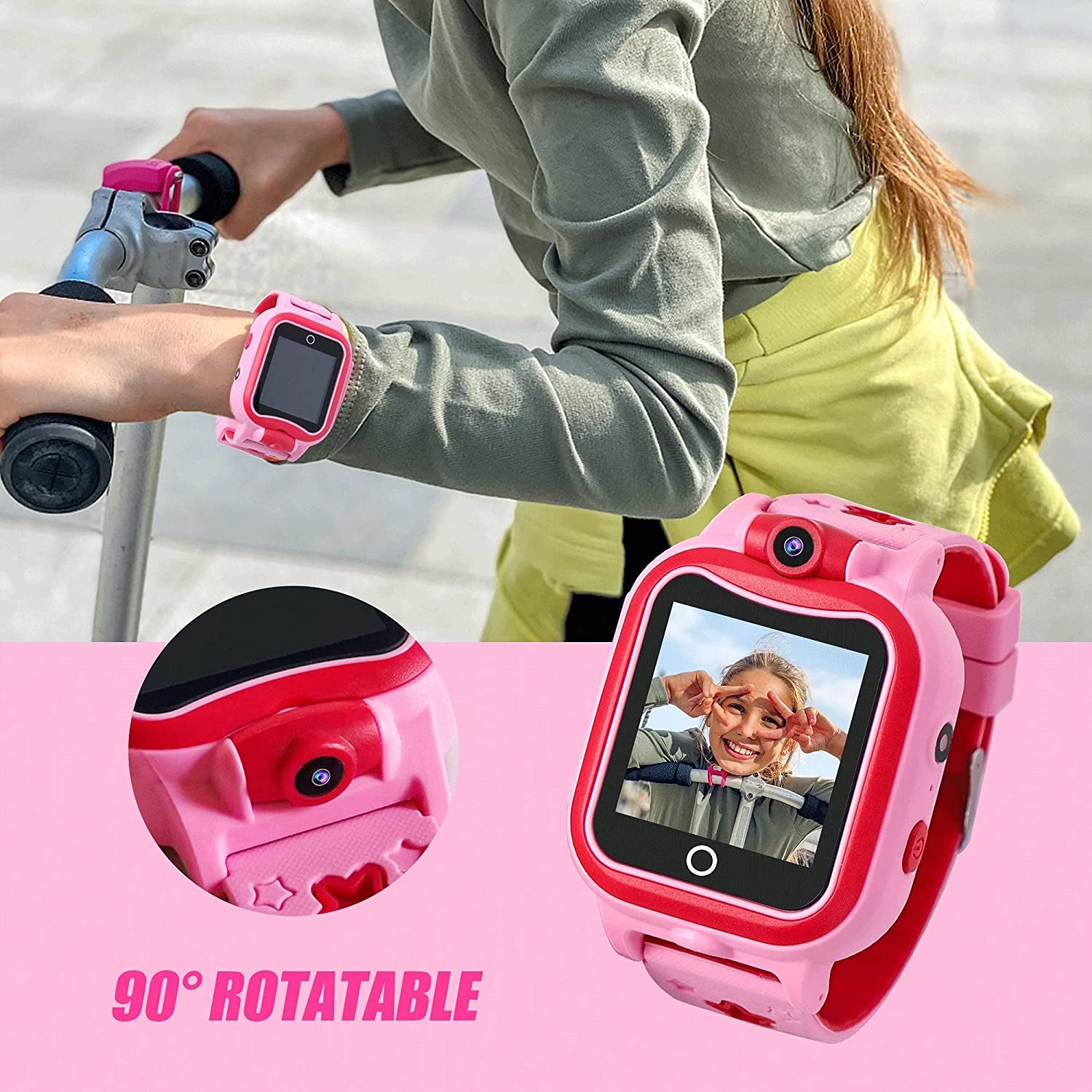 Toys for 3-8 Year Old Girls Kids Watch with Camera Smart Watches for Kids Birthday Gifts for 4 5 6 7 8 9 Girl, Strap