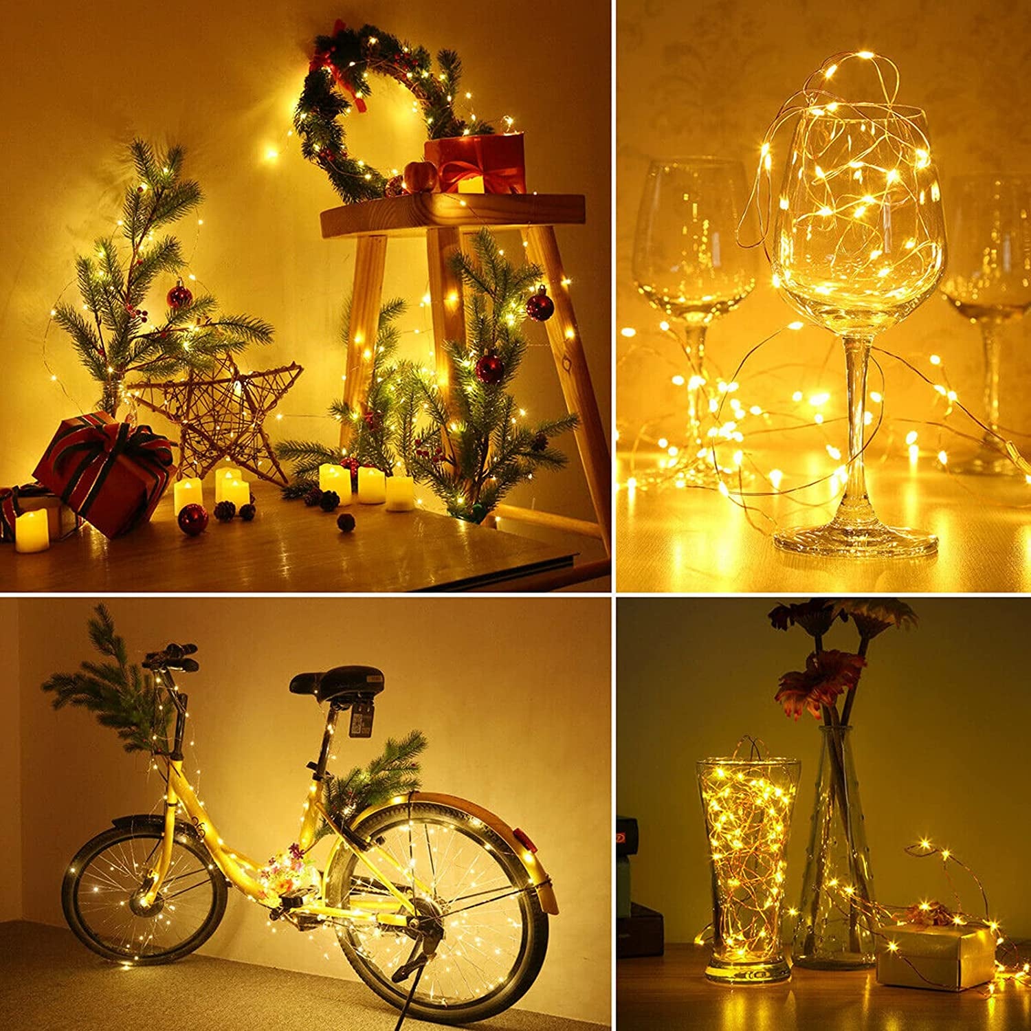 [2 Pack] 20M/65FT 200 Leds Solar Fairy String Lights Outdoor,Fairy Christmas Light 8 Solar Lighting Modes IP65 Waterproof for Home Garden Patio Wedding Party Xmas