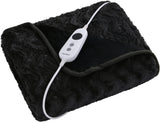 Luxurious Faux Fur 500GSM Electric Heated Coral Fleece Throw Rug Snuggle Blanket Reversible Adjustable 9 Heat Settings with LED Display Detachable Controller - 160X120Cm (Charcoal)