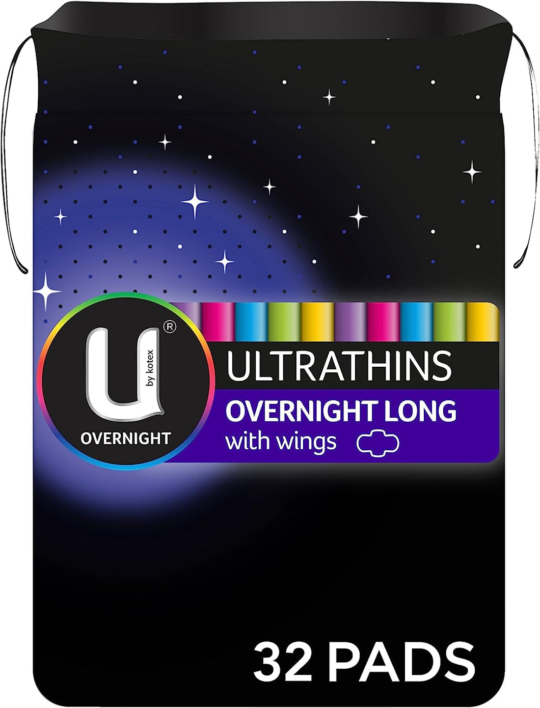 Ultrathin Overnight Pads Long with Wings 32 Count (4 X 8 Pack) - Packaging May Vary