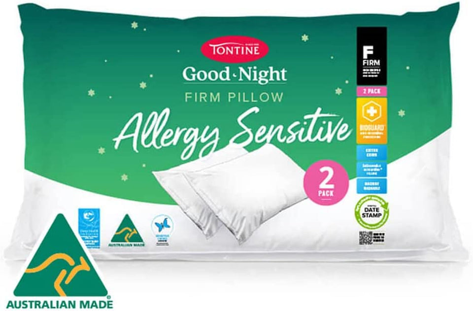 Goodnight Allergy Sensitive Firm Pillow, 2 Pack