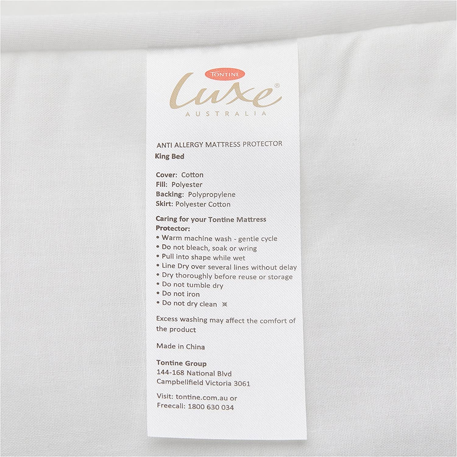 183X203Cm Luxe Classic anti Allergy King Bed Cotton Mattress Protector