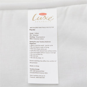183X203Cm Luxe Classic anti Allergy King Bed Cotton Mattress Protector