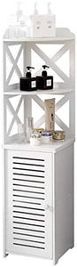 Bathroom Storage Utility Display Cabinet Stand White Waterproof 3 Shelves T2