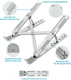 Laptop Stand for Desk, Aluminum Portable Computer Stand Holder, Ergonomic Aluminum Laptop Mount Stand Compatible with Macbook, Dell, Lenovo More 10-15.6'' Laptops (Silver)