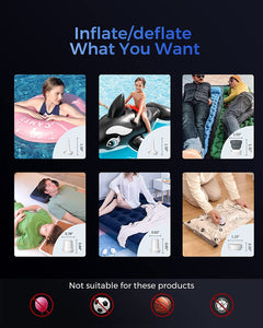 Portable Air Pump with 3600Mah Battery Rechargeable Pump with Mobile Phone Charger -Quick Inflate Deflate for Air Mattress, Air Bed, Pool Toys, Floats, Swimming Ring, Vacuum Bags