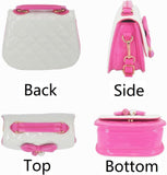 Little Girls Crossbody Purses for Kids - Toddler Mini Cute Princess Handbags Shoulder Bag (Bowknot Rose Pink&White)