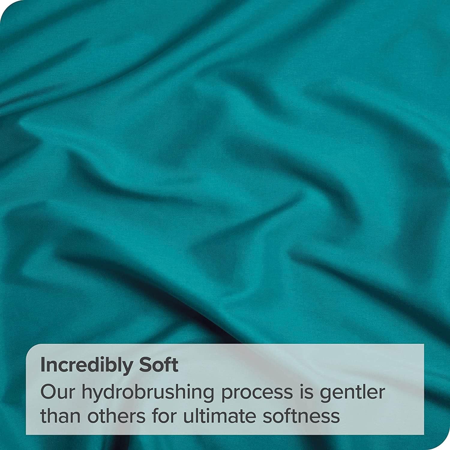 2000TC Fitted Sheet King Size -Premium Microfiber Fitted Bottom Sheet Only- Ultra-Soft Wrinkle Free -Fitted Bedding Sheet Fits Mattress Deep Pocket up to 36 Cm for Home&Hotel (Biscay Blue)