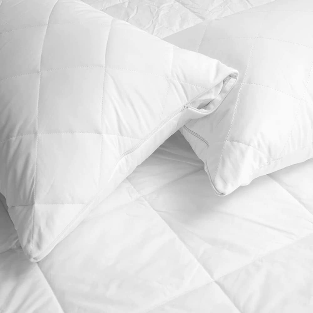 Luxe Soft Cotton Queen Bed Mattress/Pillow Protector Set Bedding