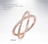 14K Gold Plated X Ring Simulated Diamond CZ Criss Cross Ring for Women pattanaustralia