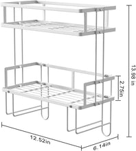 Load image into Gallery viewer, Over the Toilet Storage Shelf, 2-Tier Bathroom Storage Organizer Upgrade Punch-Free Toliet Storage Shelf, Home Storage Rack with Hooks Shelf (White)
