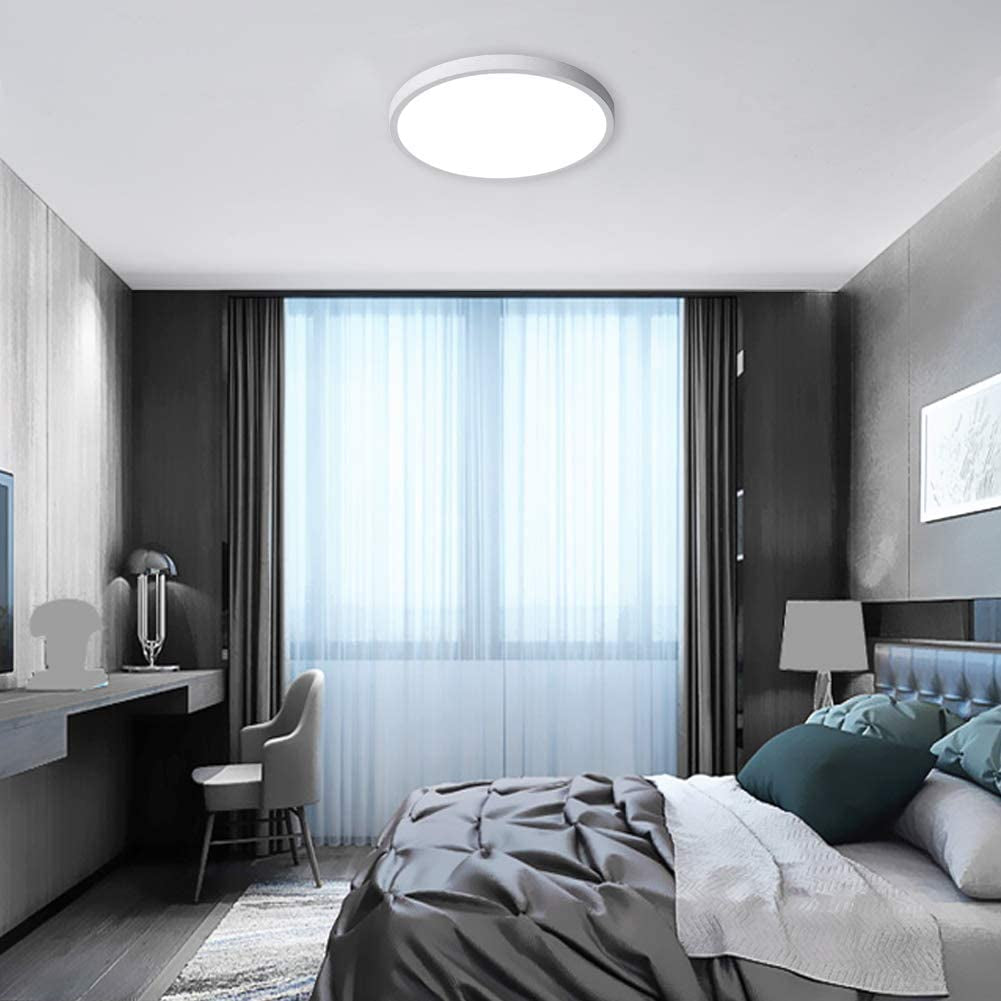 Flush Mount 11.8 Inch Ceiling Light,28W Surface Mount LED Light Fixture,Modern round Ceiling Light for Bedroom Kitchen Balcony Hallway,6000K/Cool White