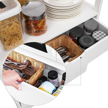 Load image into Gallery viewer, Bathroom Storage Cabinet, Tall Cabinet, Free Standing Bookshelf, with 3 Open Shelves, 1 Drawer and 1 Cupboard, 60 X 32.5 X 154 Cm, for Entryway, Kitchen, Study Room, White BBC67WT

