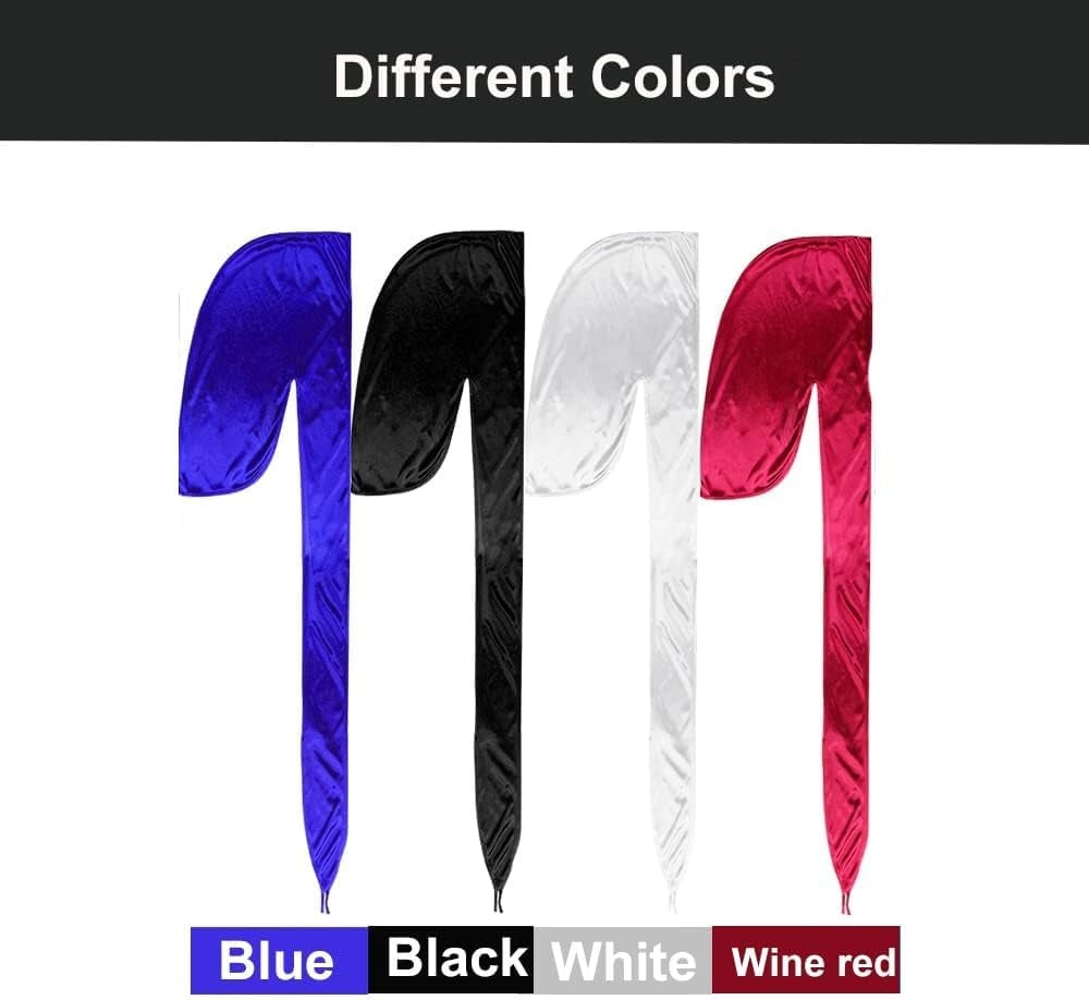 Silk Durag Caps, 4 Pack Unisex Satin Durags Long Tail Wide Straps Headwraps for Men & Women Pirate Caps Head Wrap Beanie Hats Waves Silky Durag Cap