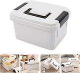 Plastic Household First Aid Bin Box Medicine Storage Box Family Emergency Box Portable Medicine Storage Latch Container Holder White