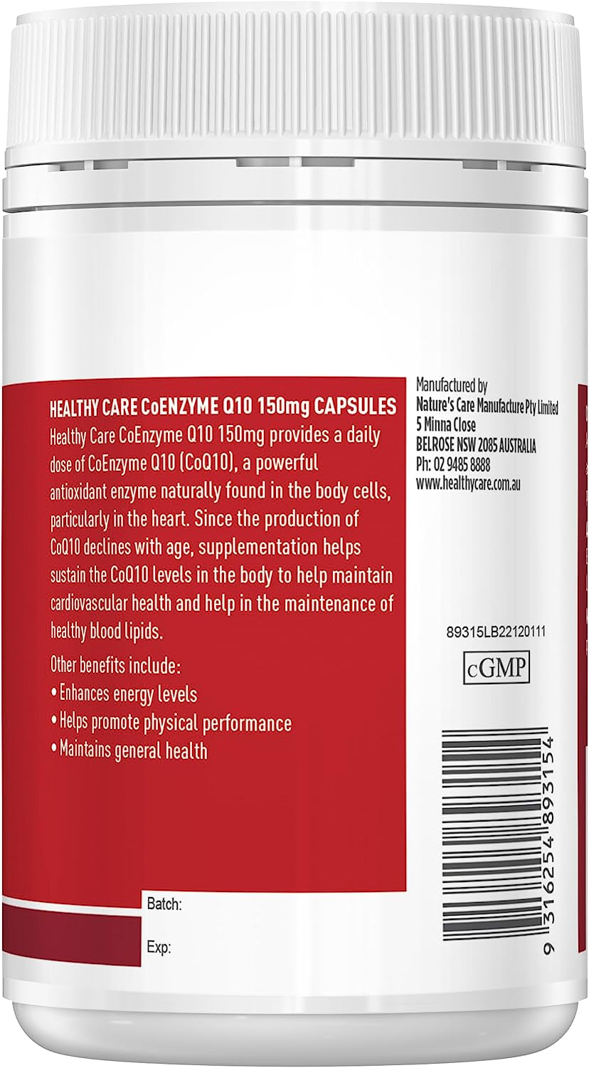 Coenzyme Q10 150Mg - 100 Capsules, Red | Supports Heart Health