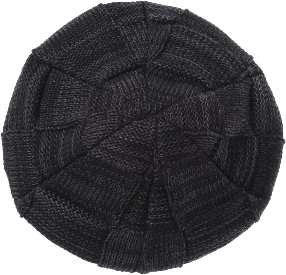 Winter Beanie Hat Men Warm Knit Long Slouch Skull Cap Thermal with Soft Fleece Lining