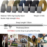 Men Nylon Web Belts - Metal Buckle,Fully Adjustable Belt Strap for Work
