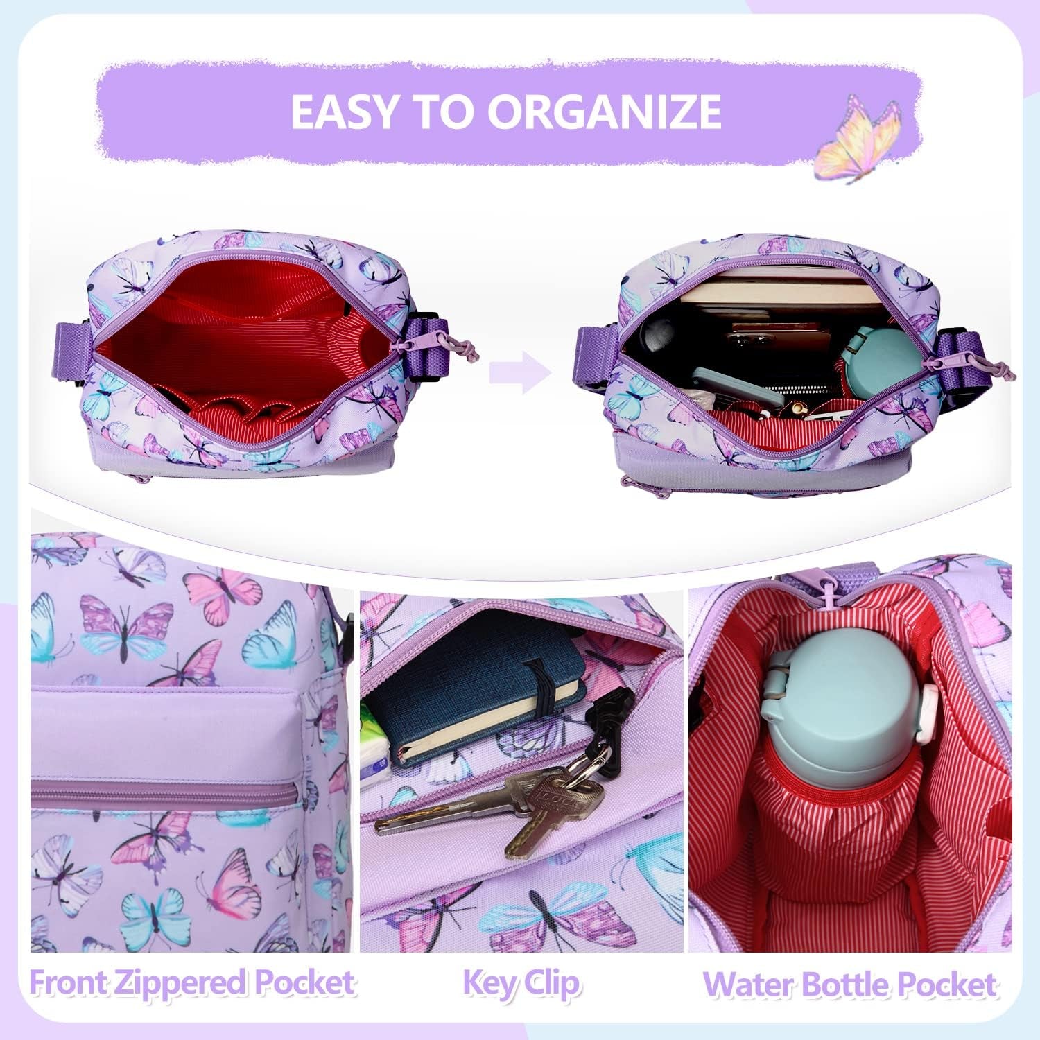 Messenger Bag for Girls, Lightweight Small Women Crossbody Bag Purse Preteen/Teen Little Kids Shoulder Bag