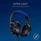 Kraken X Ultralight Gaming Headset: 7.1 Surround Sound - Lightweight Aluminum Frame - Bendable Cardioid Microphone - for PC, PS4, PS5, Switch, Xbox One, Xbox Series X|S, Mobile - Black/Blue