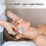 Stainless Steel Gua Sha Facial Tools Guasha Tool for Face Metal Gua Sha Tighten Skin Heart Massage Guasha Beauty Tool for Body Eyes Neck Massager with Travel Pouch (Silver, Heart Style)