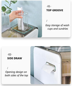 4 Tier Bathroom Floor Cabinet, Vertical Storage Unit with Clear Drawers and Casters, Narrow Tall Slim Storage Tower Waterproof Toilet Paper Storage Cabinet for Small Spaces Gaps