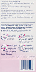 Easy Gelwax Wax Strips Hair Removal for Normal Skin, 40 Pack