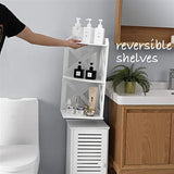 Bathroom Storage Utility Display Cabinet Stand White Waterproof 3 Shelves T2