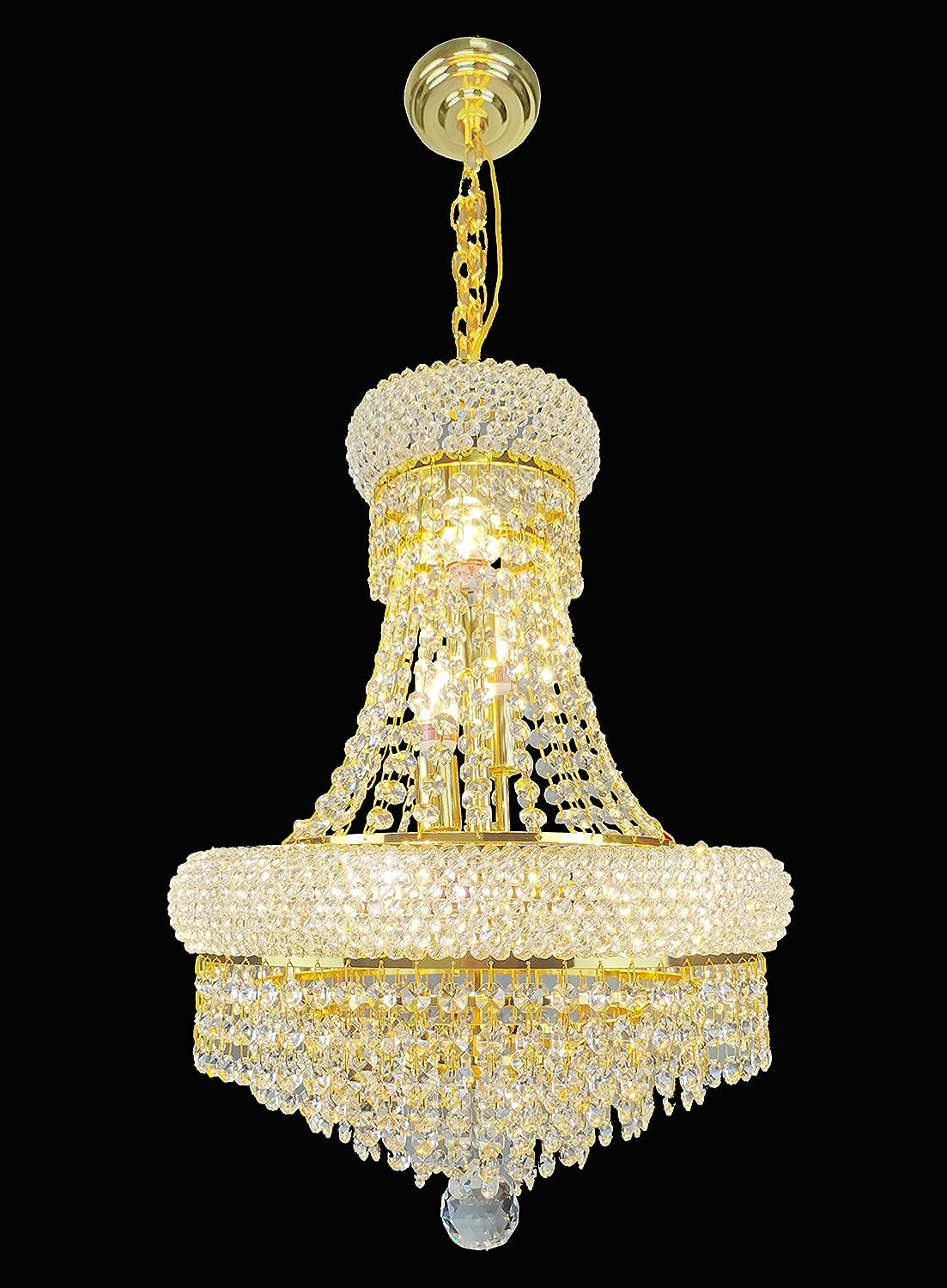 Crystal Chandeliers Chandeliers for Dining Room （15.7Inx21In） Gold Chandelier Can Be Used in Dining Room, Living Room, Bedroom, Entrance, Staircase, Kitchen Island