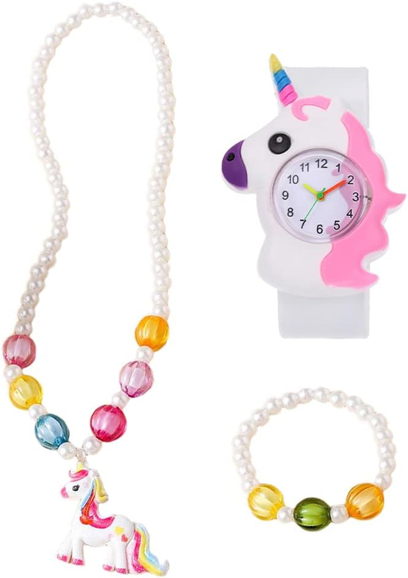 Slap Bracelet Watch 1 Set Slap Watch -Shape Slap Watch Cartoon Bracelet Necklace for Girl Girls' Watches