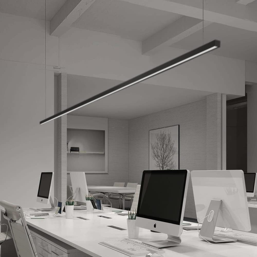 Greenlux GLS25 Series Slimline 1800Mm(L) 4000K Black Dimmable Linear LED Pendant Light for Kitchen Island/Office/Meeting Room/Resturant (Black 4000K 36W, L1800Mm)