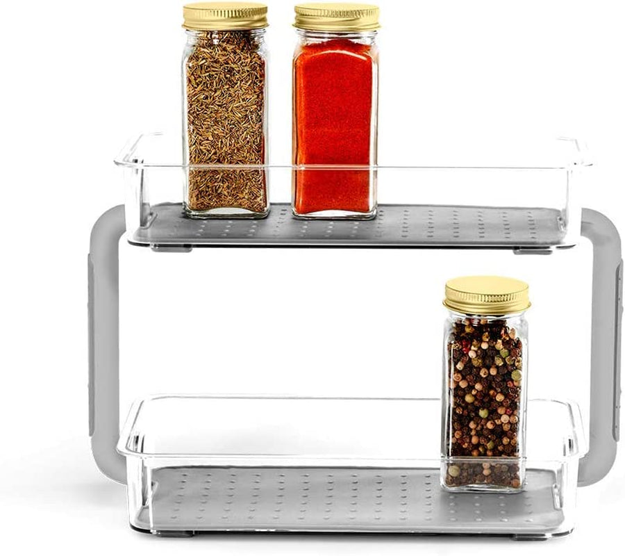 2 Level Spice Organiser, Clear/Grey Small