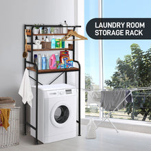 Load image into Gallery viewer, 3 Tier Storage Rack over Laundry Machine Industrial Bathroom Shelf Freestanding Washer Dryer Organiser Rack over the Toilet Rack Laundry Storage Shelves 70X40X155Cm
